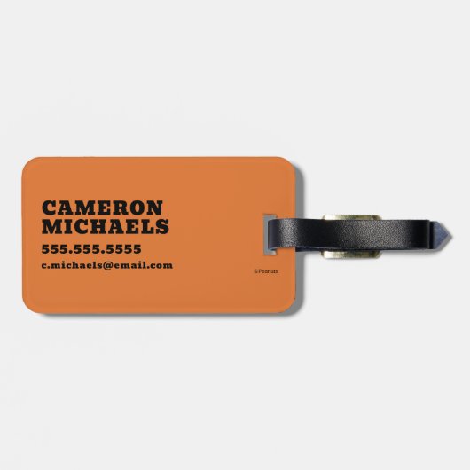 Erdnüsse | Snoopy-Erholung Gepäckanhänger (Rückseite horizontal)