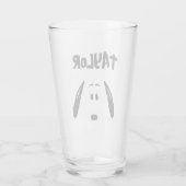 Erdnüsse | Snoopy Face | Name hinzufügen Glas (Rückseite)