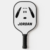 Erdnüsse | Snoopy Face | Name hinzufügen Pickleball Schläger (Rückseite)