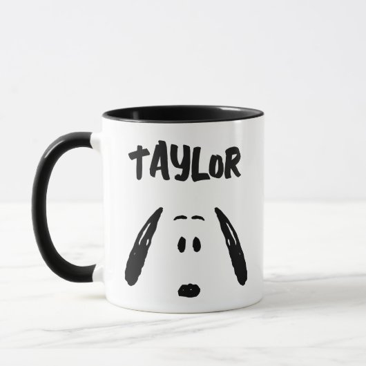 Erdnüsse | Snoopy Face | Name hinzufügen Tasse (Links)