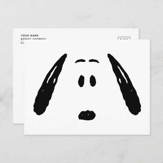 Erdnüsse | Snoopy Face Postkarte (Vorne/Hinten)