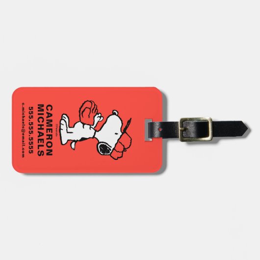 Erdnüsse | Snoopy Fang machen Gepäckanhänger (Vorderseite horizontal)