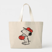 Erdnüsse | Snoopy Fang machen Jumbo Stoffbeutel (Rückseite)