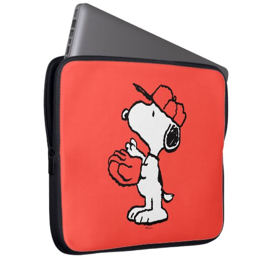 Erdnüsse | Snoopy Fang machen Laptopschutzhülle (Vorne Rechts)