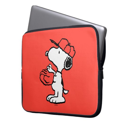 Erdnüsse | Snoopy Fang machen Laptopschutzhülle (Vorderseite Links)