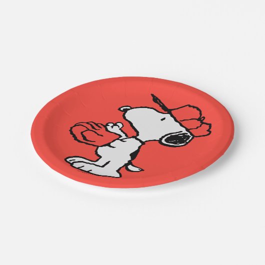 Erdnüsse | Snoopy Fang machen Pappteller (Schrägansicht)