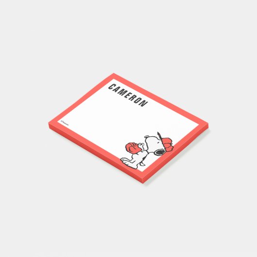 Erdnüsse | Snoopy Fang machen Post-it Klebezettel (angewinkelt)