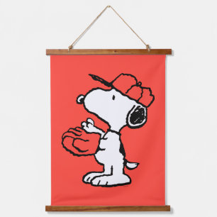 Erdnüsse Snoopy Fang machen Wandteppich Mit Holzrahmen