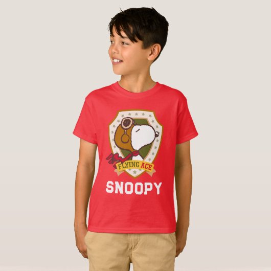 Erdnüsse | Snoopy Flying Ace-Abzeichen T-Shirt (Vorne ganz)