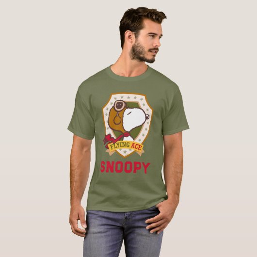 Erdnüsse | Snoopy Flying Ace-Abzeichen T-Shirt (Vorne ganz)