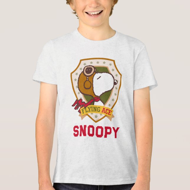 Erdnüsse | Snoopy Flying Ace-Abzeichen Tri-Blend Shirt (Vorderseite)