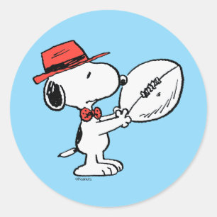 Erdnüsse   Snoopy Football Coach Runder Aufkleber