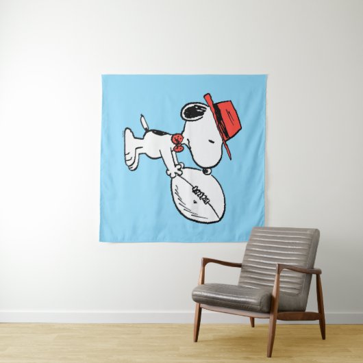Erdnüsse | Snoopy Football Coach Wandteppich (Beispiel (Horizontal))