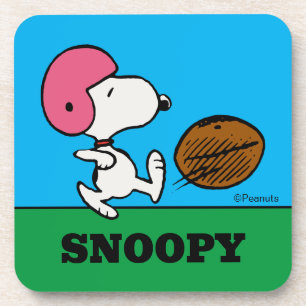 Erdnüsse   Snoopy Football Kicker Getränkeuntersetzer