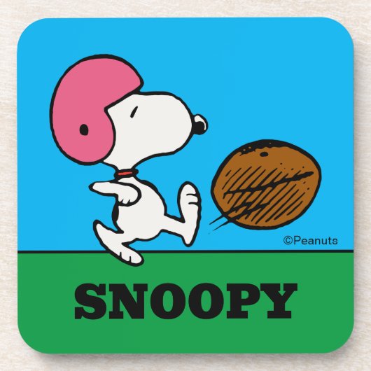 Erdnüsse | Snoopy Football Kicker Getränkeuntersetzer (Vorderseite)