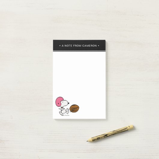Erdnüsse | Snoopy Football Kicker Post-it Klebezettel (Auf Schreibtisch)