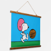 Erdnüsse | Snoopy Football Kicker Wandteppich Mit Holzrahmen (Gewinkelt)