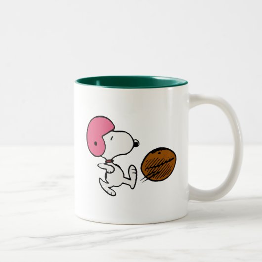 Erdnüsse | Snoopy Football Kicker Zweifarbige Tasse (Rechts)
