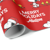 Erdnüsse | Snoopy & Friends Winter | Name hinzufüg Geschenkpapier (Rolleneckpunkt)