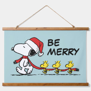 Erdnüsse Snoopy & Friends Winter Scarf Wandteppich Mit Holzrahmen