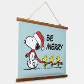 Erdnüsse | Snoopy & Friends Winter Scarf Wandteppich Mit Holzrahmen (Gewinkelt)