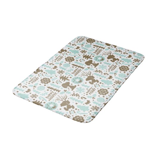 Erdnüsse | Snoopy Frostiges Weihnachtsmuster Badematte (Schrägansicht)