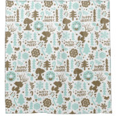 Erdnüsse | Snoopy Frostiges Weihnachtsmuster Duschvorhang (Vorderseite)