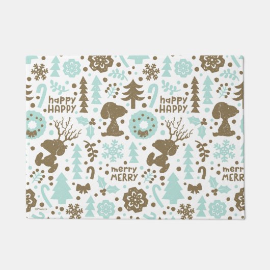 Erdnüsse | Snoopy Frostiges Weihnachtsmuster Fußmatte (Vorderseite)