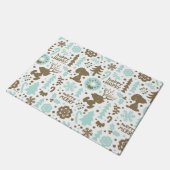 Erdnüsse | Snoopy Frostiges Weihnachtsmuster Fußmatte (Schrägansicht)