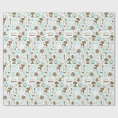 Erdnüsse | Snoopy Frostiges Weihnachtsmuster Geschenkpapier (Flach)