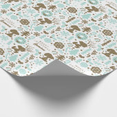 Erdnüsse | Snoopy Frostiges Weihnachtsmuster Geschenkpapier (Ecke)