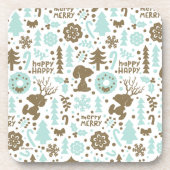 Erdnüsse | Snoopy Frostiges Weihnachtsmuster Getränkeuntersetzer (Vorderseite)