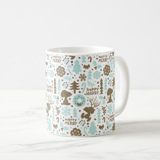Erdnüsse | Snoopy Frostiges Weihnachtsmuster Kaffeetasse (VorderseiteRechts)
