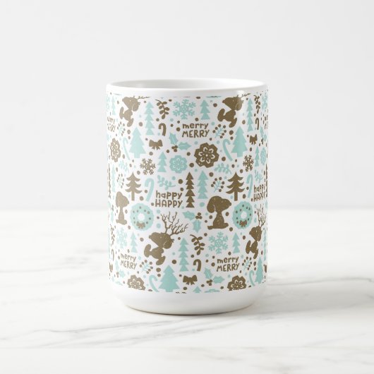 Erdnüsse | Snoopy Frostiges Weihnachtsmuster Kaffeetasse (Mittel)