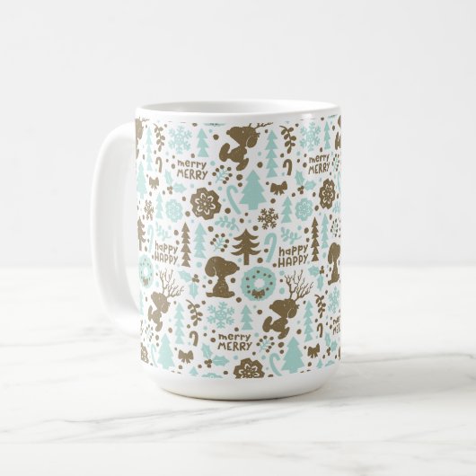 Erdnüsse | Snoopy Frostiges Weihnachtsmuster Kaffeetasse (Vorderseite Links)