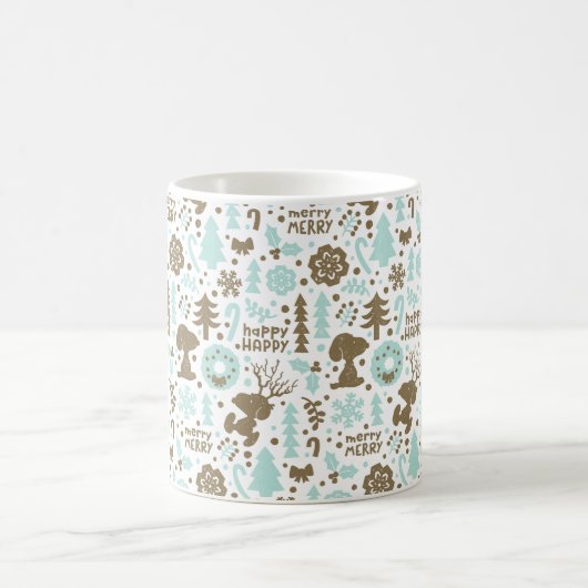 Erdnüsse | Snoopy Frostiges Weihnachtsmuster Kaffeetasse (Mittel)