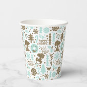 Erdnüsse | Snoopy Frostiges Weihnachtsmuster Pappbecher (Rückseite)