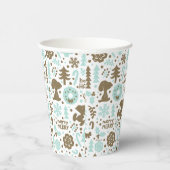 Erdnüsse | Snoopy Frostiges Weihnachtsmuster Pappbecher (Rechts)