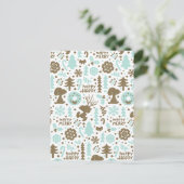 Erdnüsse | Snoopy Frostiges Weihnachtsmuster Postkarte (Stehend Vorderseite)