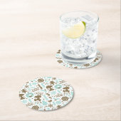 Erdnüsse | Snoopy Frostiges Weihnachtsmuster Runder Pappuntersetzer (Vor Ort)