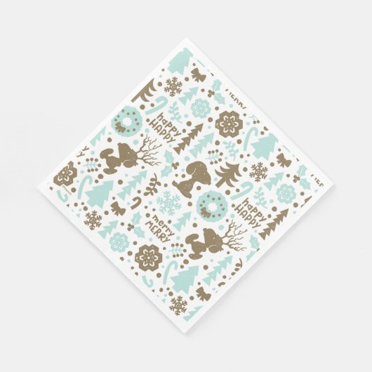 Erdnüsse | Snoopy Frostiges Weihnachtsmuster Serviette (Ecke)