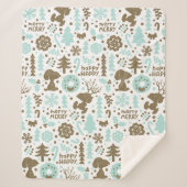 Erdnüsse | Snoopy Frostiges Weihnachtsmuster Sherpadecke (Vorderseite)