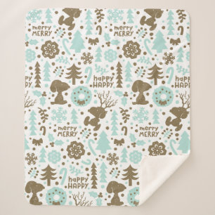 Erdnüsse   Snoopy Frostiges Weihnachtsmuster Sherpadecke