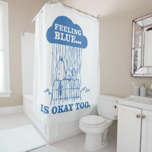 Erdnüsse   Snoopy Gefühl Blau ist auch in Ordnung Duschvorhang