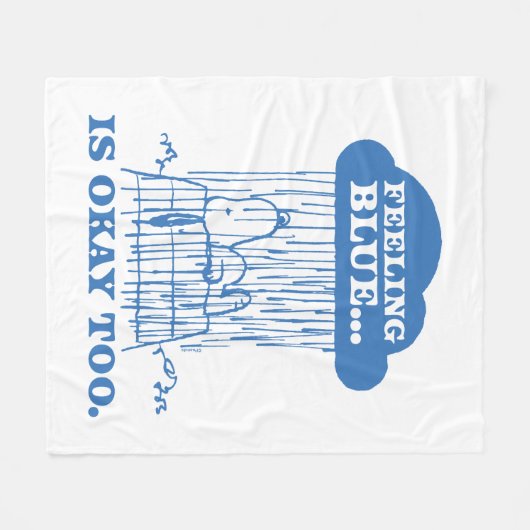 Erdnüsse | Snoopy Gefühl Blau ist auch in Ordnung Fleecedecke (Vorderseite (Horizontal))