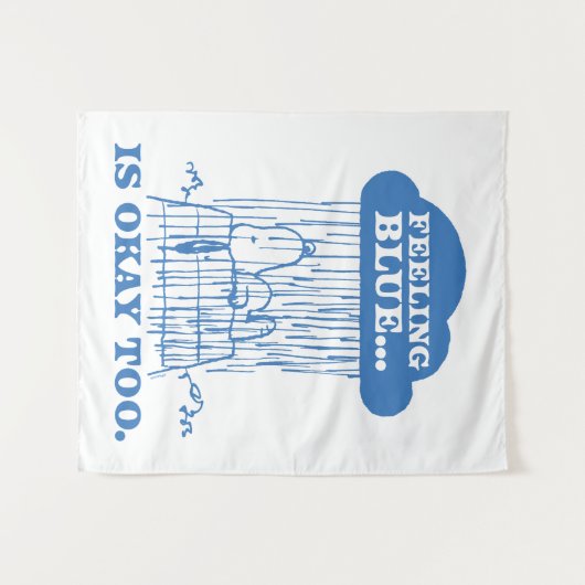 Erdnüsse | Snoopy Gefühl Blau ist auch in Ordnung Wandteppich (Vorderseite (Horizontal))