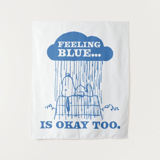 Erdnüsse | Snoopy Gefühl Blau ist auch in Ordnung Wandteppich (Vorderseite)