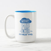 Erdnüsse | Snoopy Gefühl Blau ist auch in Ordnung Zweifarbige Tasse (Links)