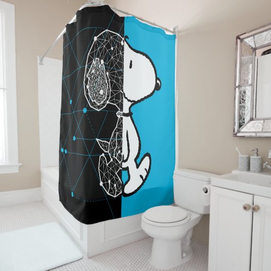Erdnüsse | Snoopy Geometric Design Duschvorhang (Beispiel)