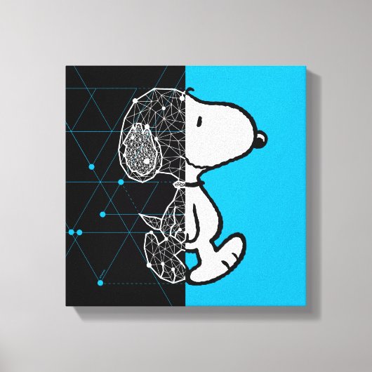 Erdnüsse | Snoopy Geometric Design Leinwanddruck (Vorderseite)